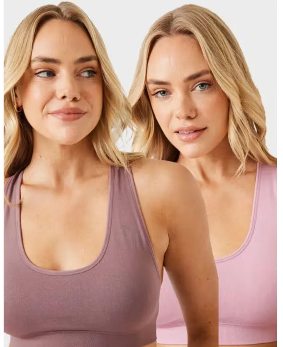 New Women's 2pk Seamfree Sports Crop Women Lingerie|All Womens Underwear