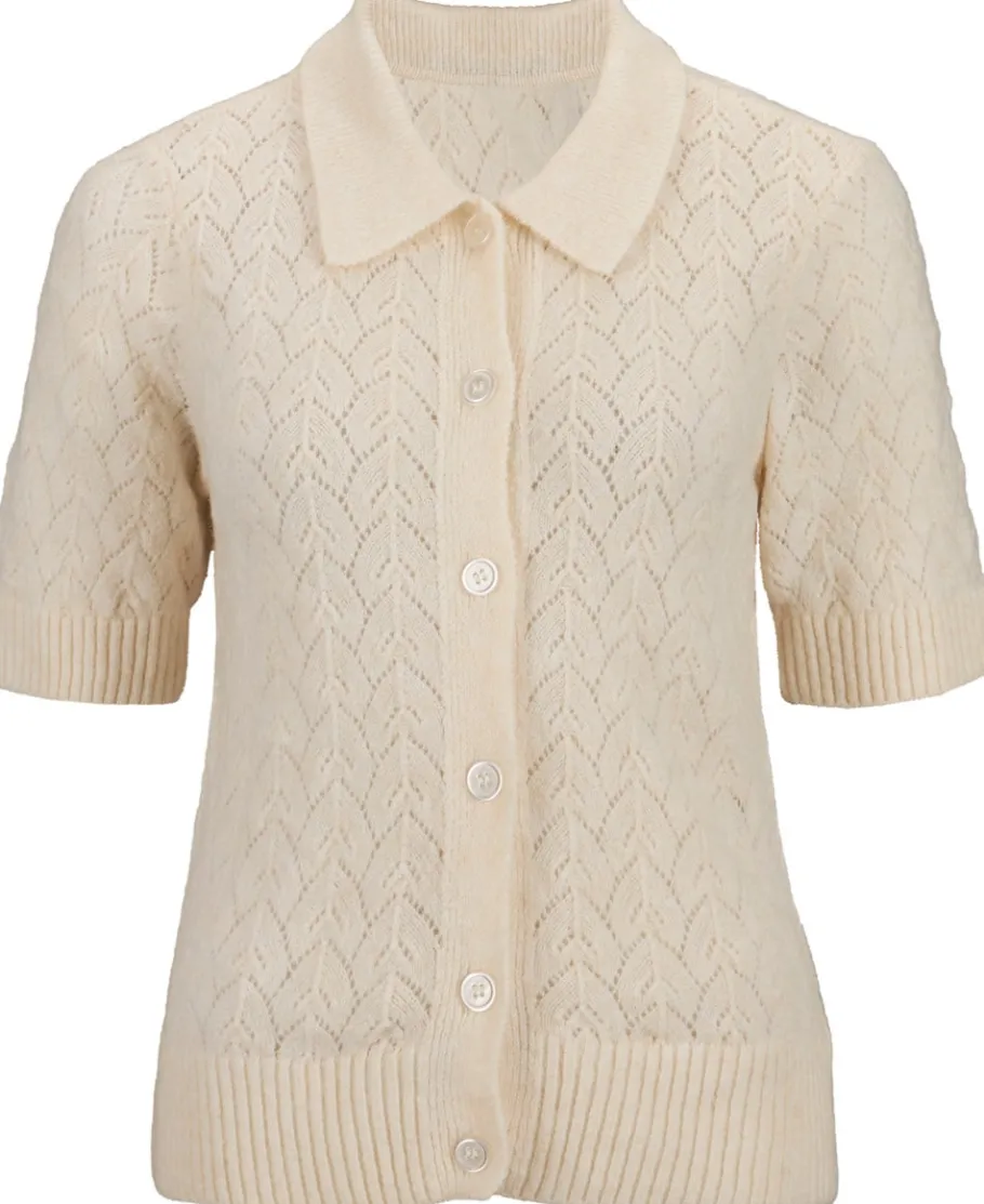 Sale Women's Pointelle Collared Cardi Women Knitwear