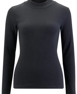 Outlet Women's Rib Funnel Neck Long Sleeve Tee Women T-Shirts|Tops