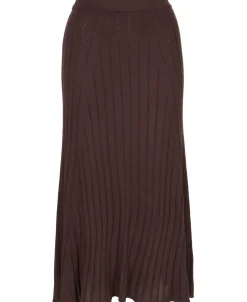 Fashion Women's Rib Knit A-Line Midi Skirt Women Skirts