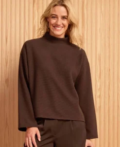 Discount Women's Rib Mockneck Top Women T-Shirts|Tops