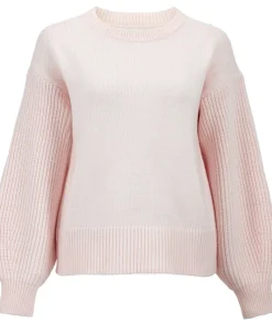 Hot Women's Rib Sleeve Crew Jumper Women Knitwear