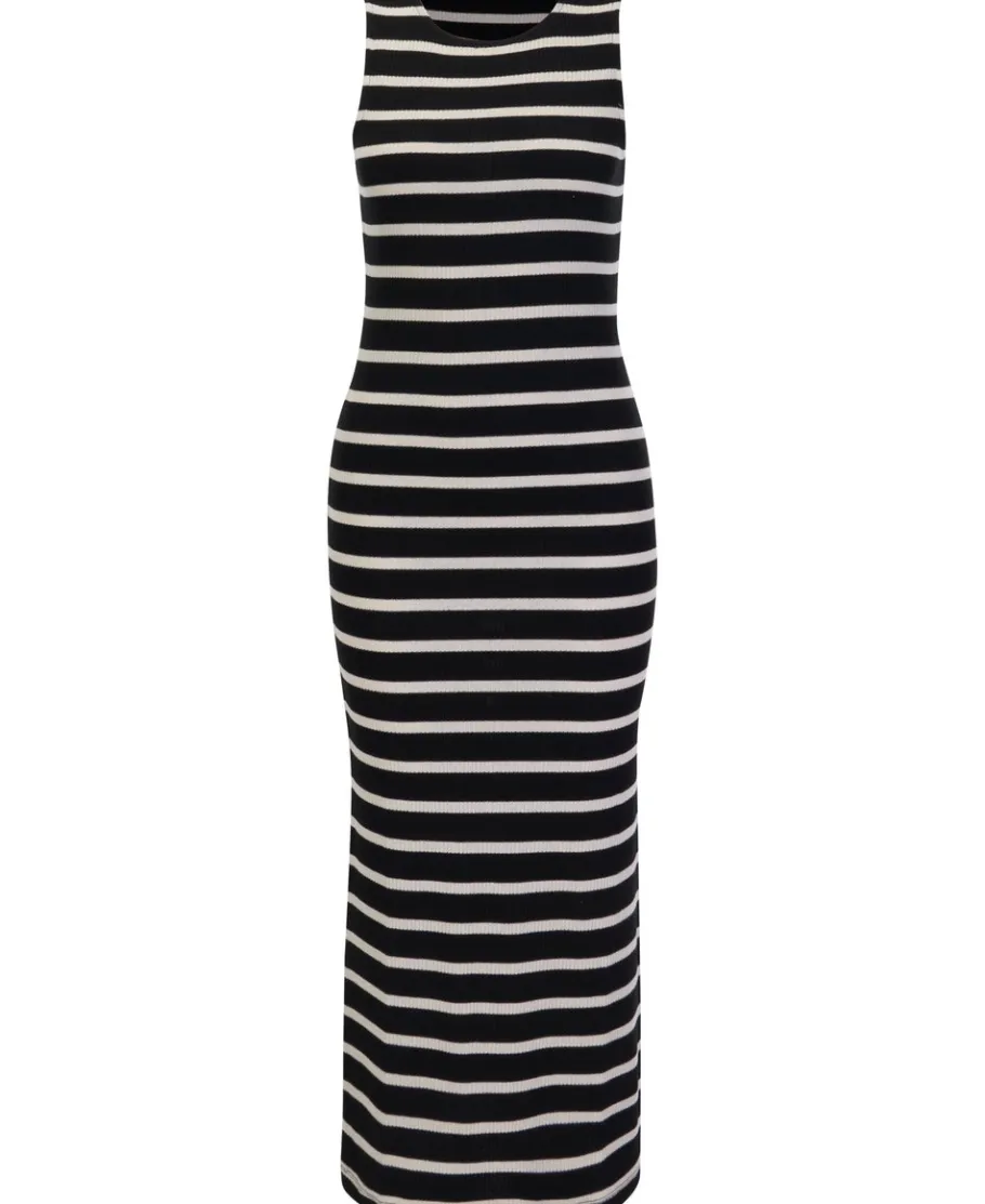 New Women's Ribbed Stripe Tank Dress Women Dresses