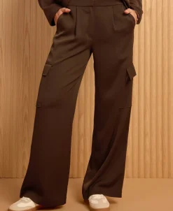 New Women's Satin Cargo Pant Women Pants & Leggings