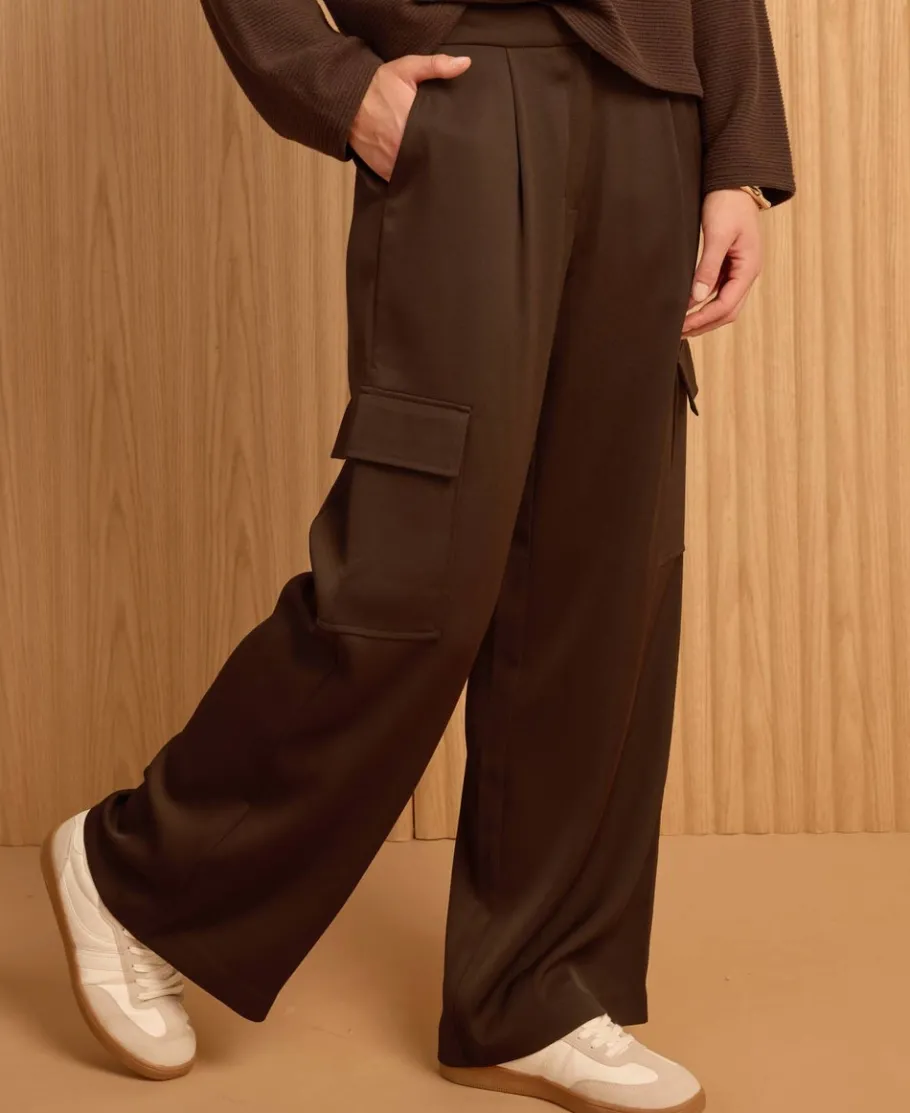 New Women's Satin Cargo Pant Women Pants & Leggings