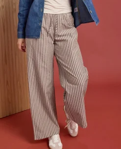 Best Women's Seersucker Stripe Pant Women Pants & Leggings