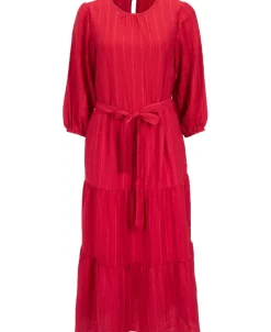 Hot Women's Textured Long Sleeve Tier Dress Women Dresses