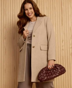 Discount Women's Textured Mid Length Coat Women Jackets & Coats
