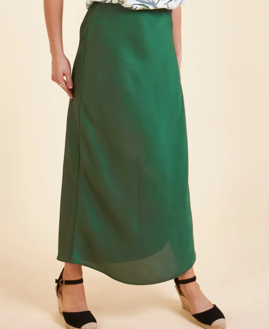 Discount Women's Textured Satin Skirt Women Skirts
