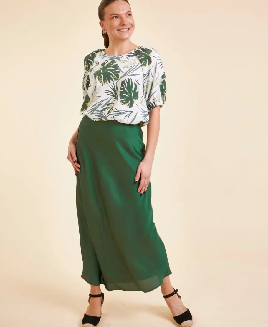 Discount Women's Textured Satin Skirt Women Skirts
