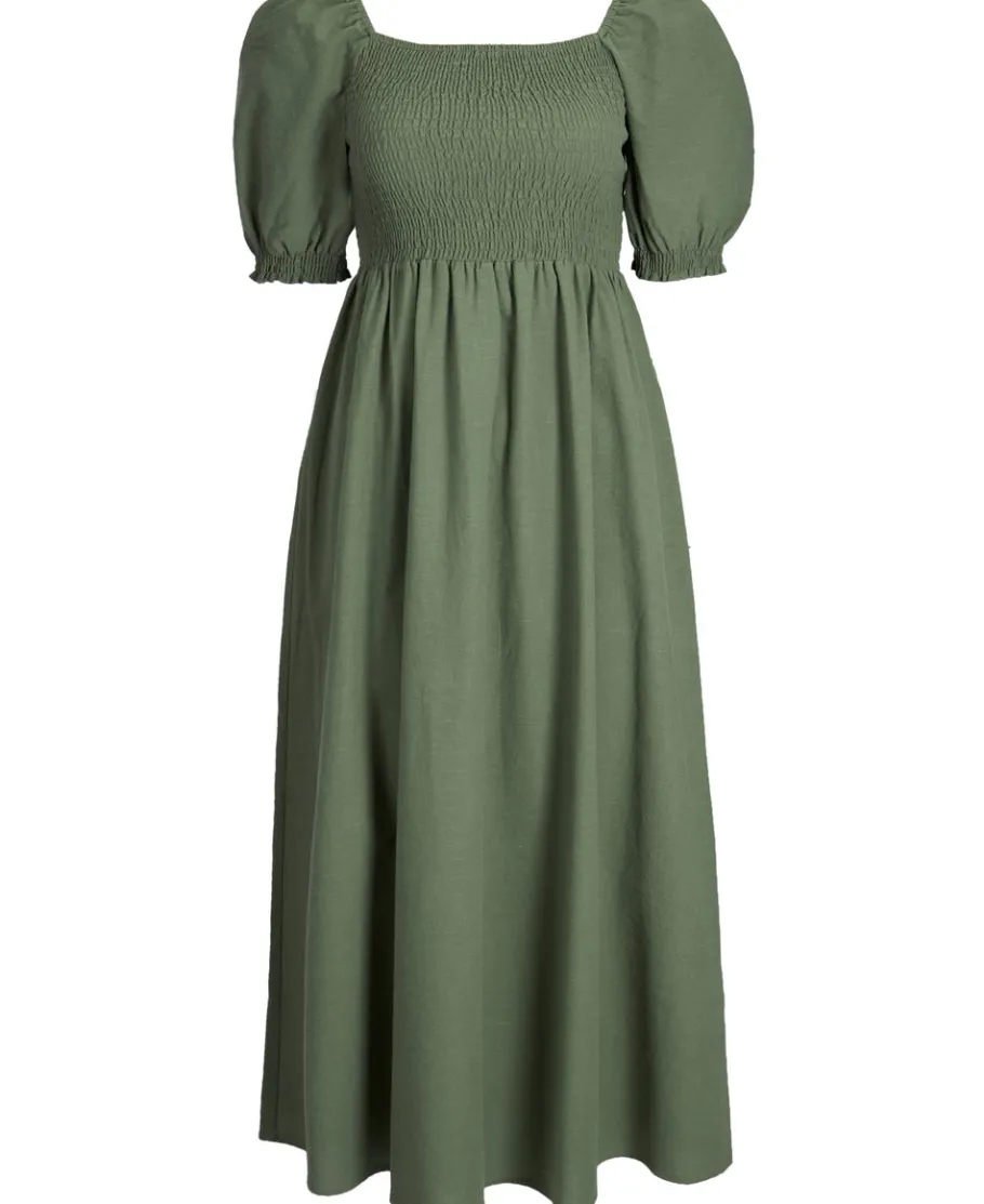 Outlet Women's Textured Shirred Midi Dress Women Dresses