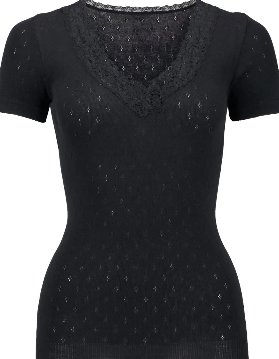 Fashion Women's Thermal Pointelle Short Sleeve Top Women Thermals|Women'S Thermals