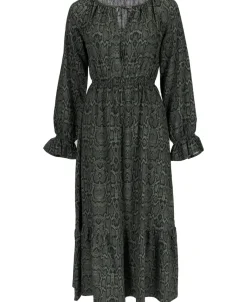 Outlet Women's Tie Neck Tier Midi Dress Women Dresses