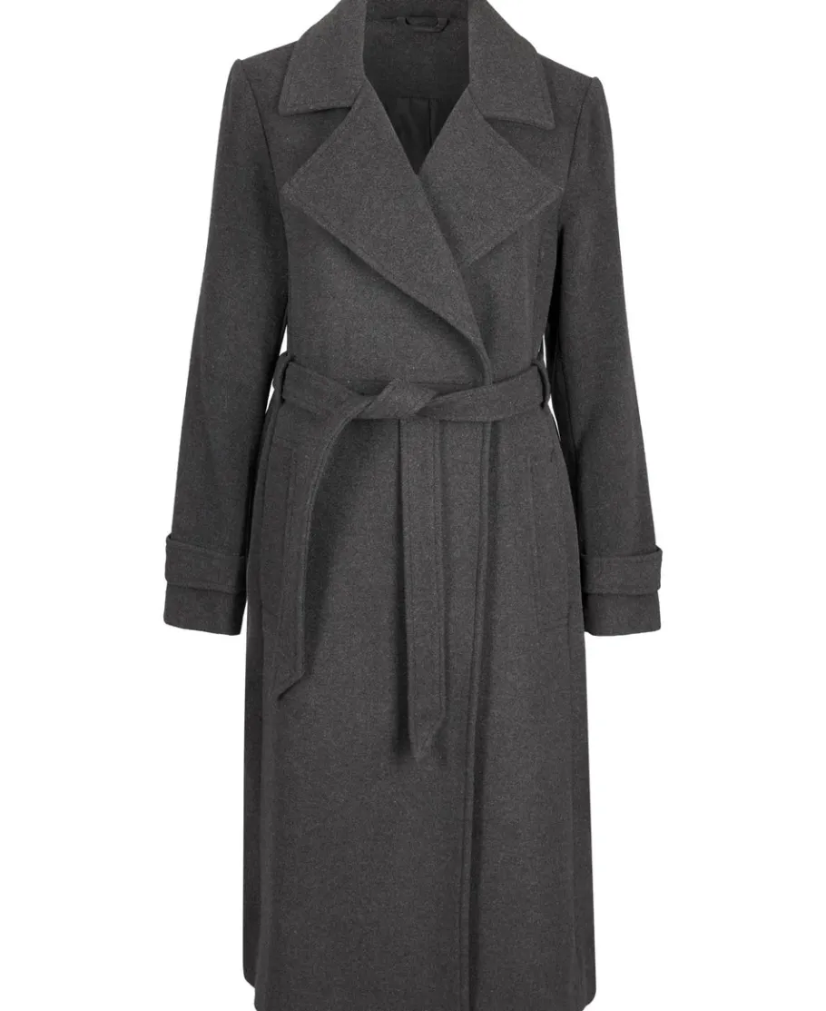 Clearance Women's Tie Waist Longline Coat Women Jackets & Coats