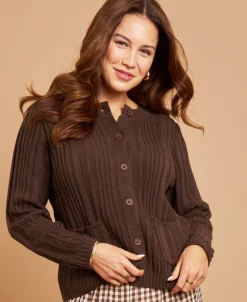 Hot Women's Variegated Rib Knit Cardigan Women Knitwear