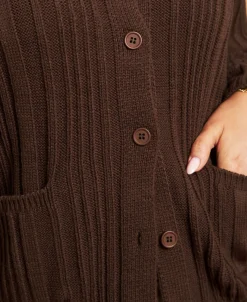 Hot Women's Variegated Rib Knit Cardigan Women Knitwear