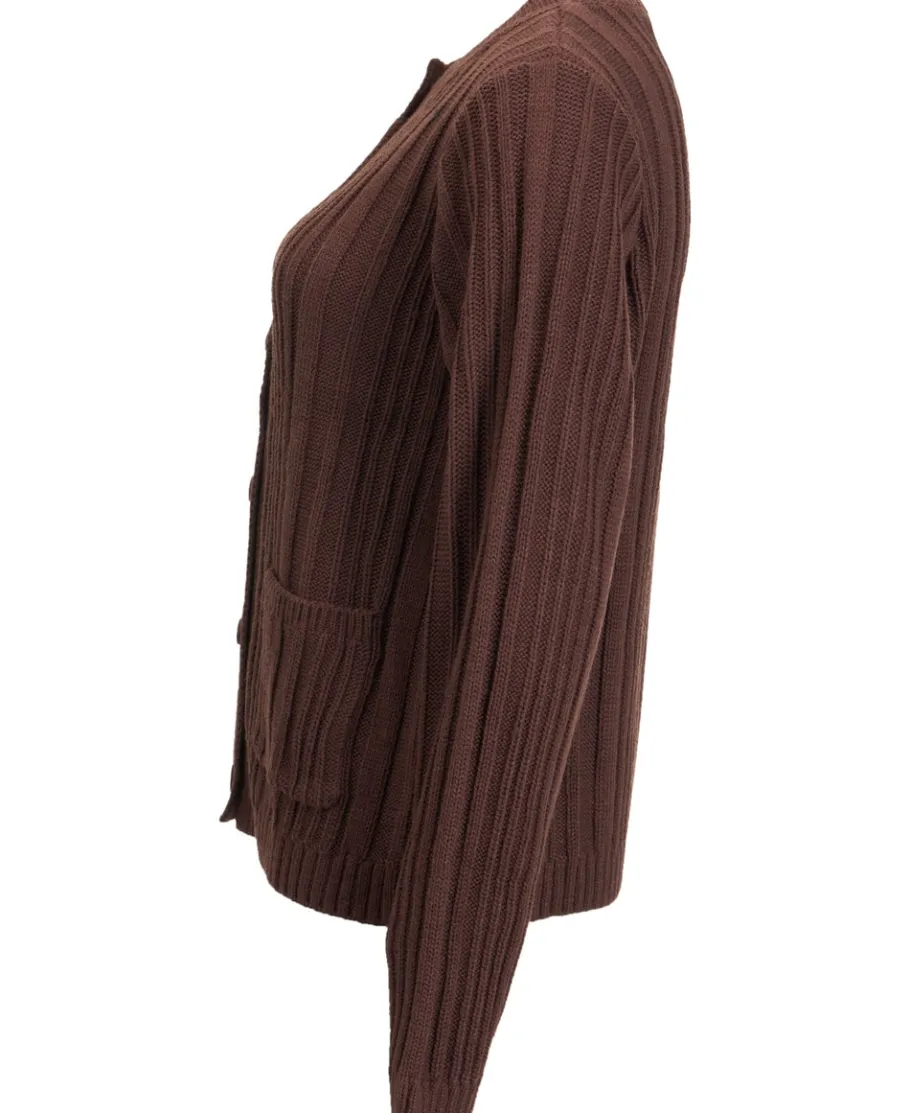 Hot Women's Variegated Rib Knit Cardigan Women Knitwear